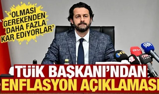 Sondakika Tüik Enflasyon Hesabına ilişkin Eleştirilere Açıklama Yaptı;