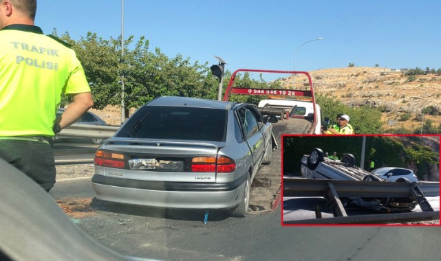 Eyyübiye'de Seyir Halindeki Araç Takla Attı 3 Kişi Yaralandı;