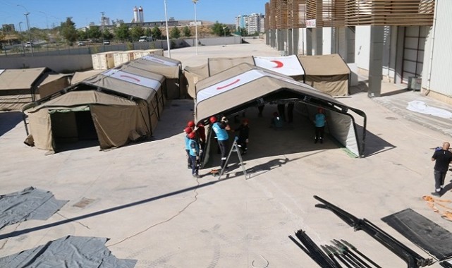 Urfa'da Sahra Hastanesi Kuruldu Afet ve Savaş Durumlarına Hazırlık Tatbikatı;