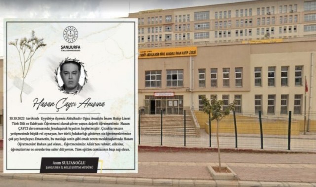 Urfa'da Derste Fenalaşan Öğretmen Hayatını Kaybetti;