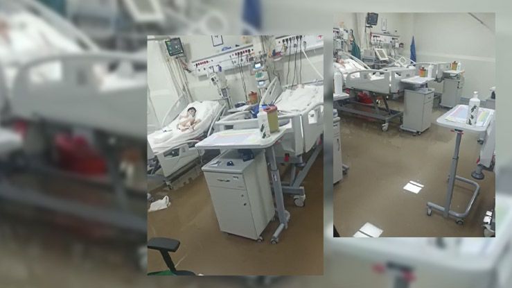 Şanlıurfa'da Hastanede Su Basması Sonucu Hastalar Tahliye Edildi..;