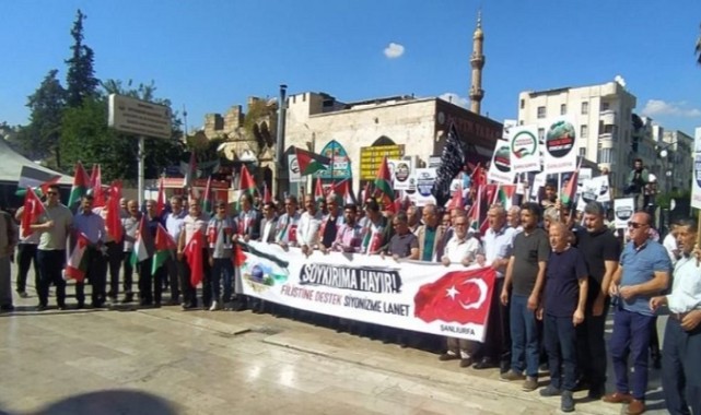 Şanlıurfa'da İsrail’e lanet, Filistin’e destek mitingi