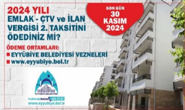 Eyyübiye Belediyesinden Duyuru Son Gün 30 Kasım;