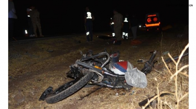 Urfa da arabayla çarpışan motosiklet sürücüsü öldü;