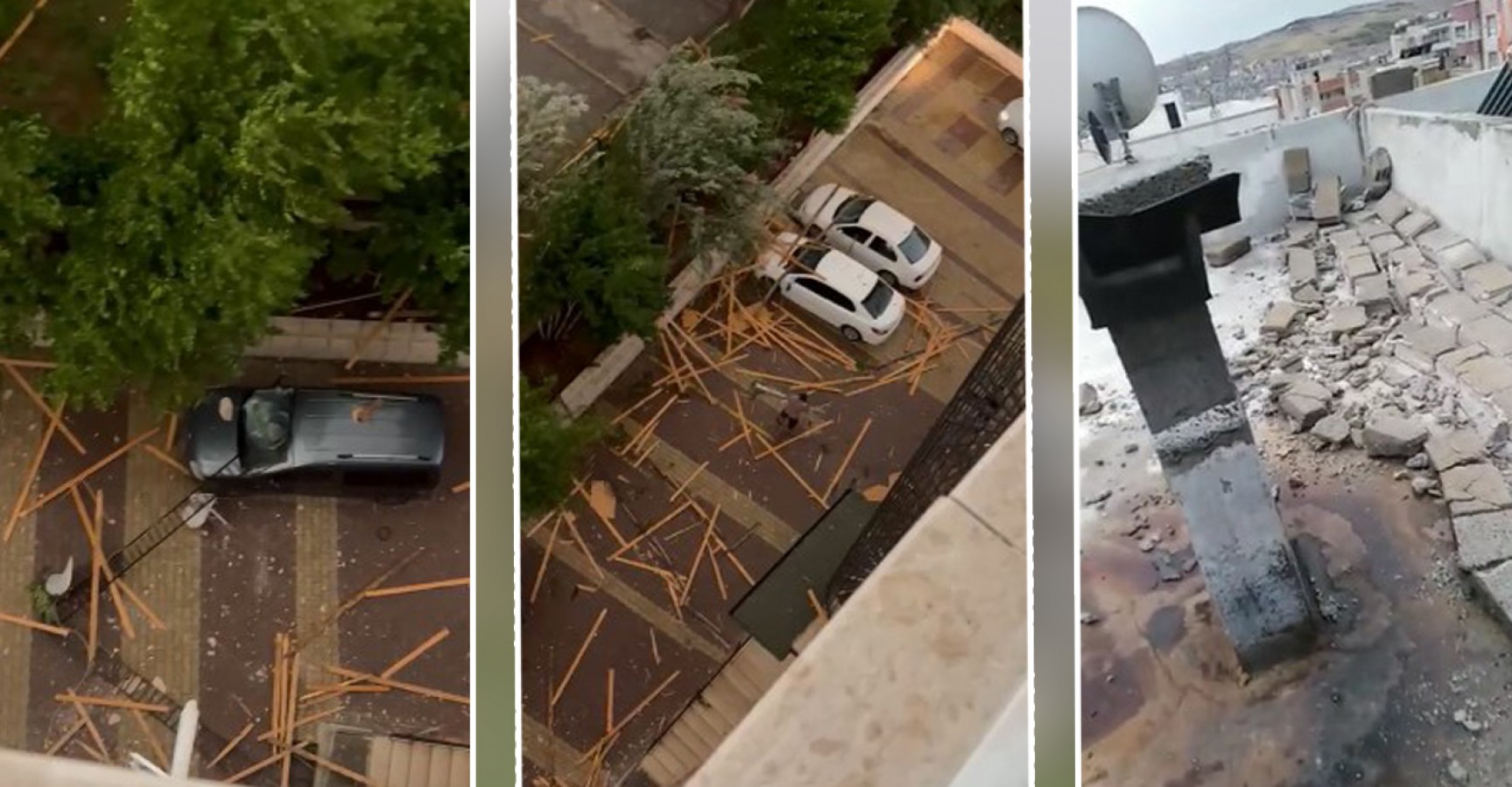 Çatılar uçtu, arabalar zarar gördü! Urfa'da fırtına mağduriyeti...;