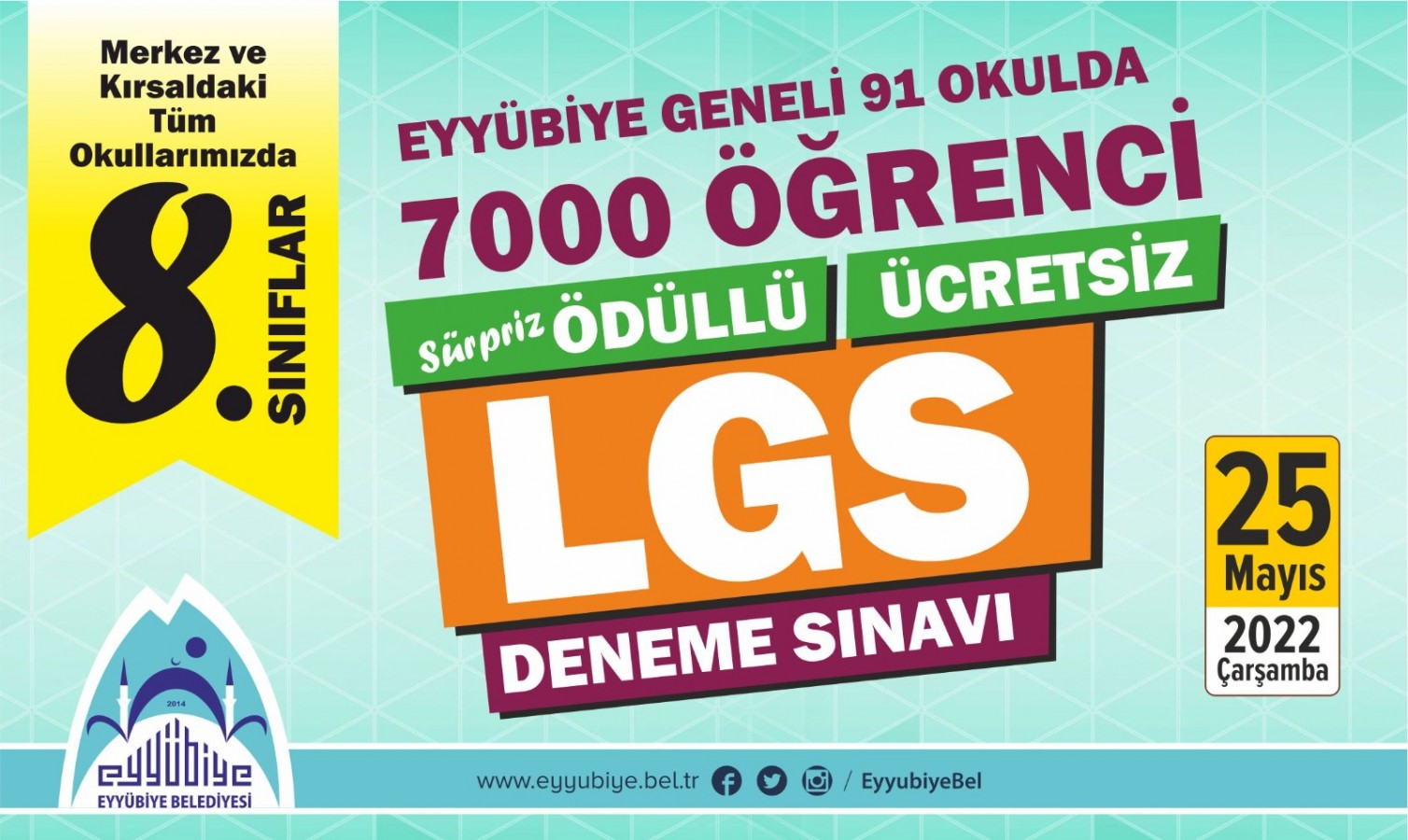 Eyyübiye’den 7 bin öğrenciye ödüllü LGS denemesi;