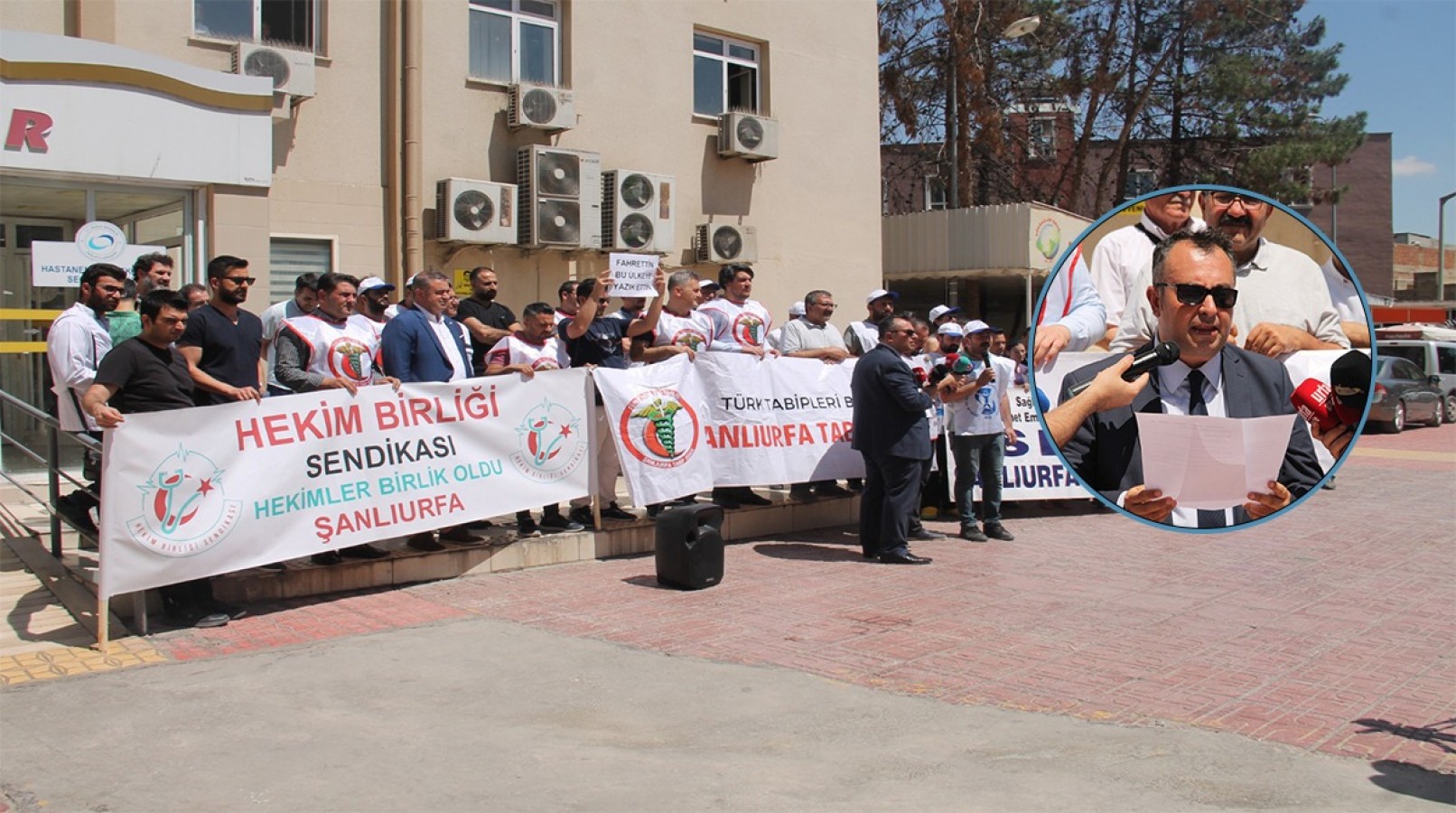 Şanlıurfa'da sağlık çalışanları Meclis’teki düzenlemeye tepki göstererek iş bıraktı!;