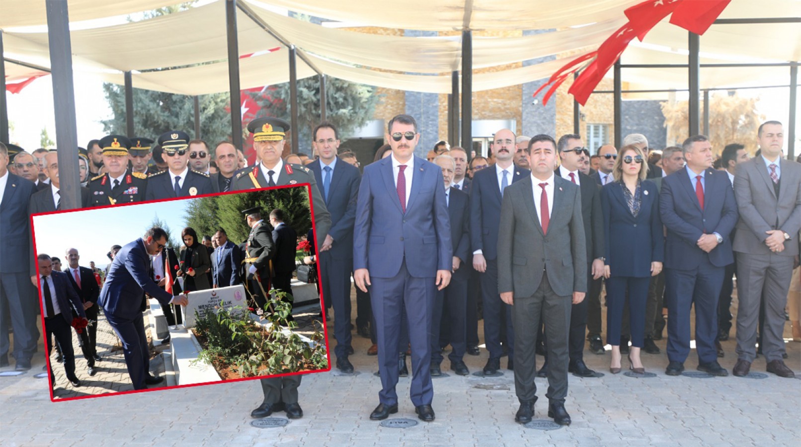 Cumhuriyet Bayramı Şanlıurfa'da Çelenk Sunma Töreni Osmanbey Şehitliğinde Yapıldı;